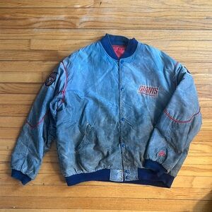 Vintage "trashed" 90's Starter Giants Blue Jacket XL